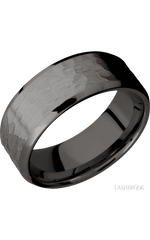 8 mm wide Beveled Tantalum Noir band.