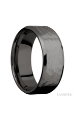 8 mm wide Beveled Tantalum Noir band.