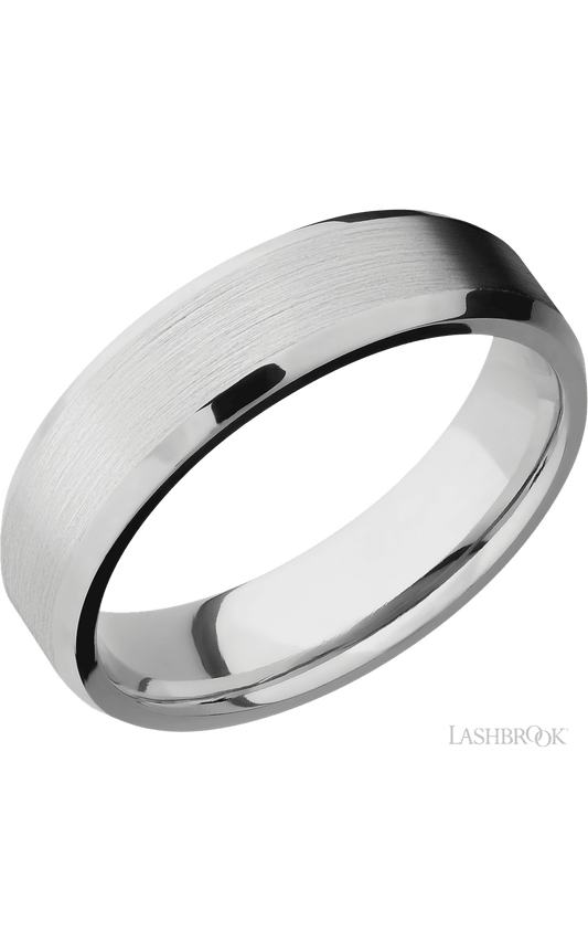 6 mm wide Beveled Platinum band.