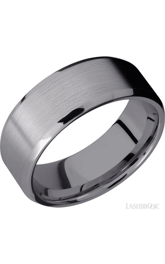 8 mm wide Beveled Tantalum band.