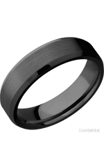 6 mm wide Beveled Zirconium band.