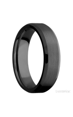 6 mm wide Beveled Zirconium band.