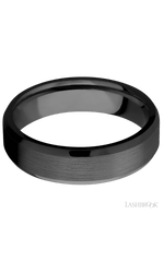 6 mm wide Beveled Zirconium band.