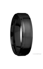 6 mm wide Flat Grooved Edges Zirconium band.