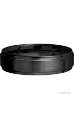 6 mm wide Flat Grooved Edges Zirconium band.