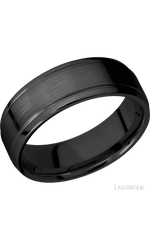 7 mm wide Stepped Bevel Zirconium band.