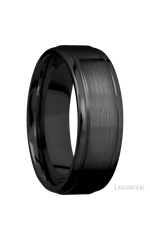 7 mm wide Stepped Bevel Zirconium band.