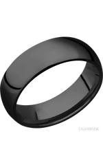 7 mm wide Domed Zirconium band.