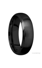 7 mm wide Domed Bevel Zirconium band.
