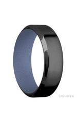 7 mm wide High Bevel Zirconium band featuring a Crushed Orchid sleeve.