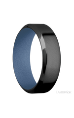 7 mm wide High Bevel Zirconium band featuring a Crushed Orchid sleeve.
