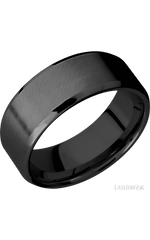 8 mm wide Beveled Zirconium band.