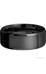 8 mm wide Beveled Zirconium band.