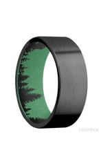 8 mm wide Flat Zirconium band featuring a Squatch sleeve.