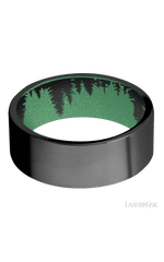 8 mm wide Flat Zirconium band featuring a Squatch sleeve.
