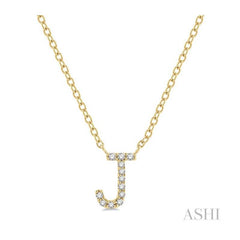 ASHI Block 'J' Initial Diamond Pendant 912F9PPFSPDYG-J