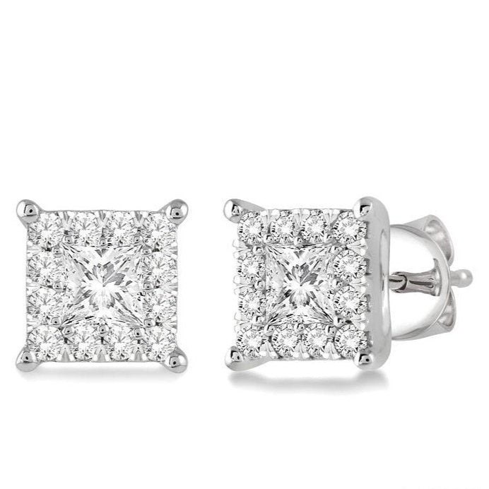Parkplace Jewelers Princess Shape Lovebright Diamond Stud Earrings 98441PPFVERWG