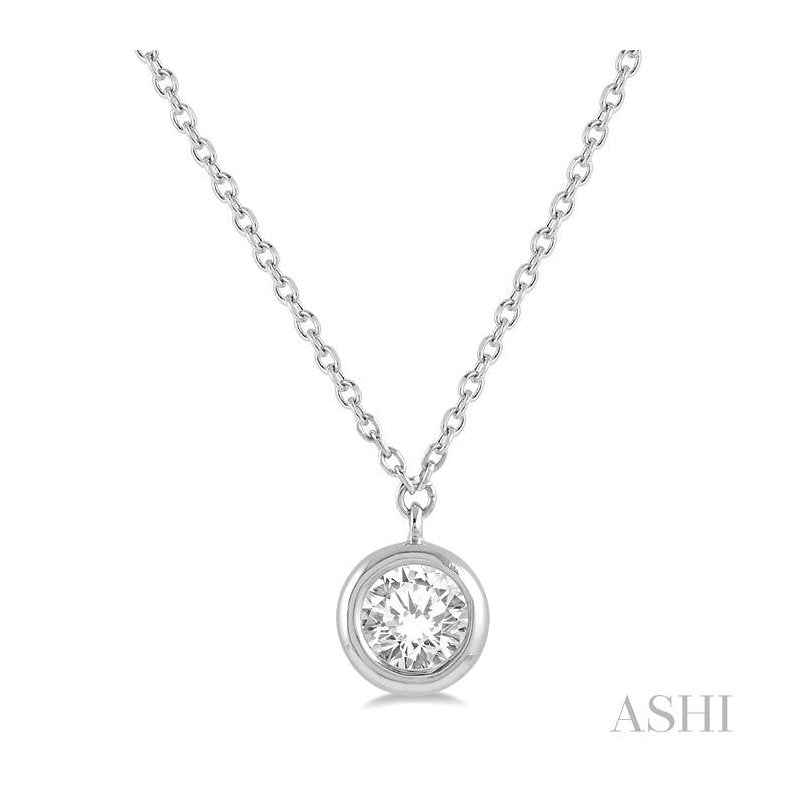 ASHI Round Shape Bezel Set Diamond Pendant 9987UPPFGNKWG