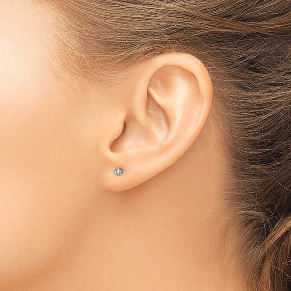 550E Inverness Titanium 3mm Crystal Post Earrings