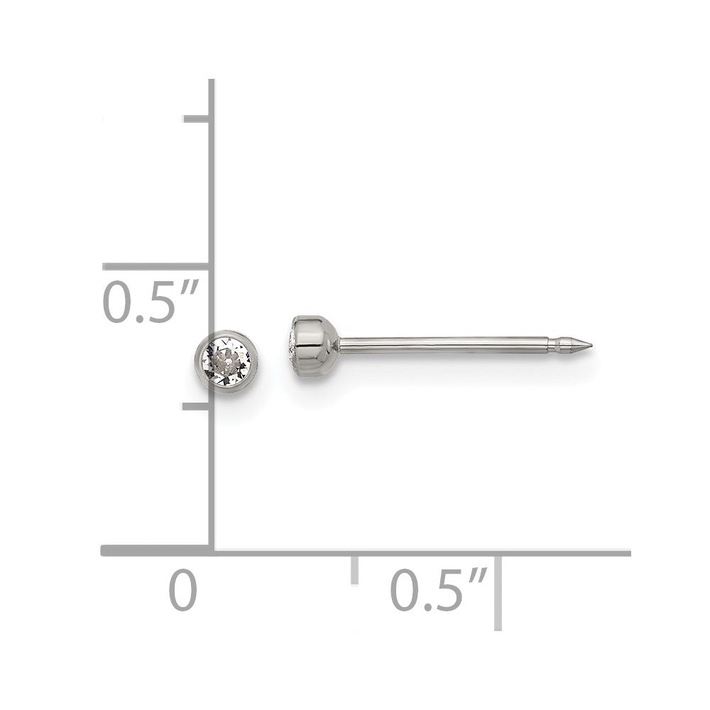 550E Inverness Titanium 3mm Crystal Post Earrings