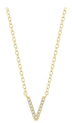 Parkplace Jewelers Block 'V' Initial Diamond Pendant 912F9PPTSPDYG-V