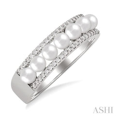 ASHI Pearl & Diamond Fashion Band 556B8PPFGWPWG
