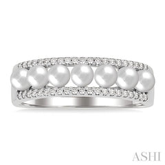 ASHI Pearl & Diamond Fashion Band 556B8PPFGWPWG