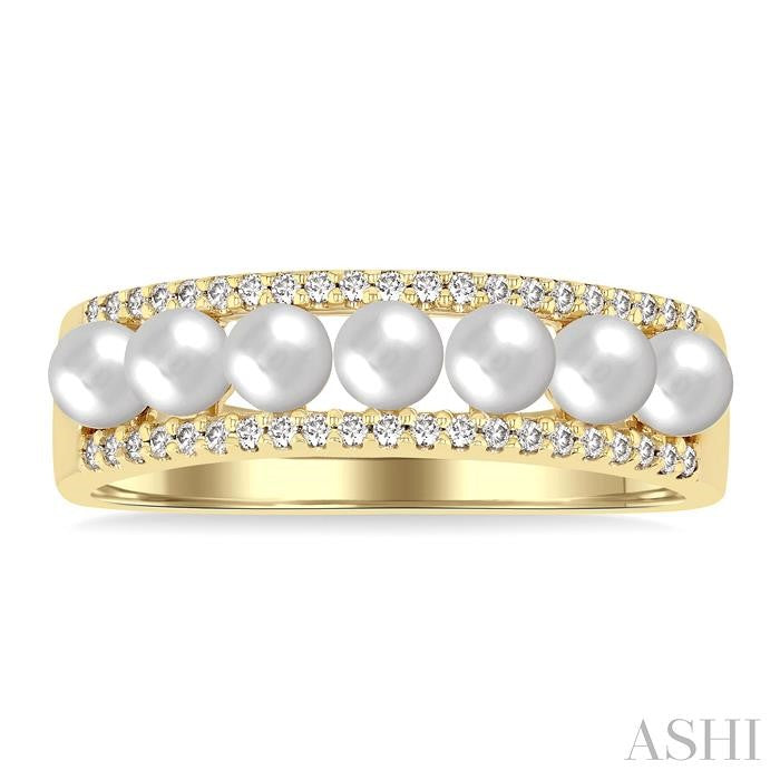 ASHI Pearl & Diamond Fashion Band 556B8PPFGWPYG