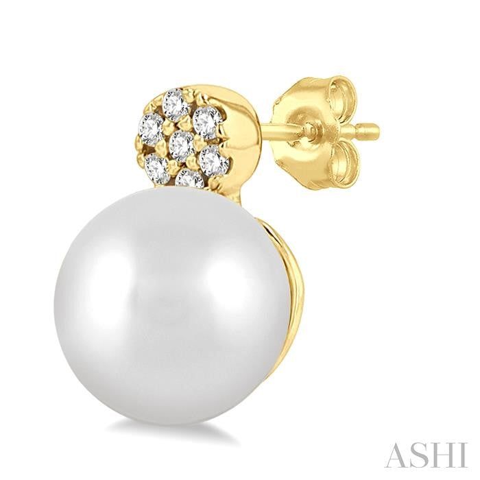 ASHI Pearl & Petite Diamond Fashion Earrings 557A9PPTSERWPYG