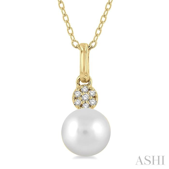 ASHI Pearl & Petite Diamond Fashion Pendant 557A9PPTSPDWPYG