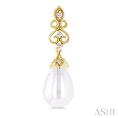 ASHI Pearl & Diamond Fashion Earrings 557B9PPTGERWPYG