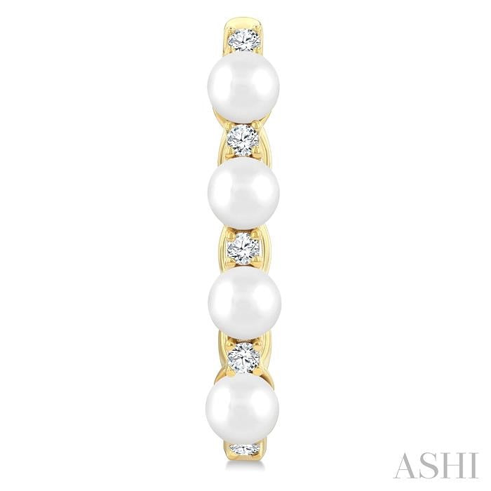 ASHI Pearl & Diamond Fashion Hoop Earrings 557C6PPFGERWPYG