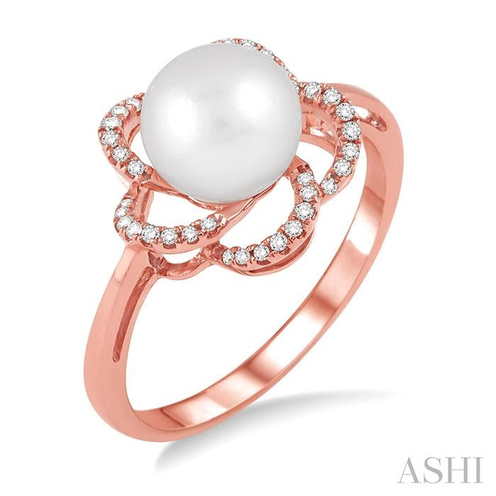 ASHI Flower Pearl & Diamond Ring 55838PPFSWPPG