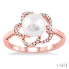 ASHI Flower Pearl & Diamond Ring 55838PPFSWPPG