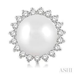 ASHI Pearl & Petite Halo Diamond Fashion Earrings 558A8PPTSERWPWG