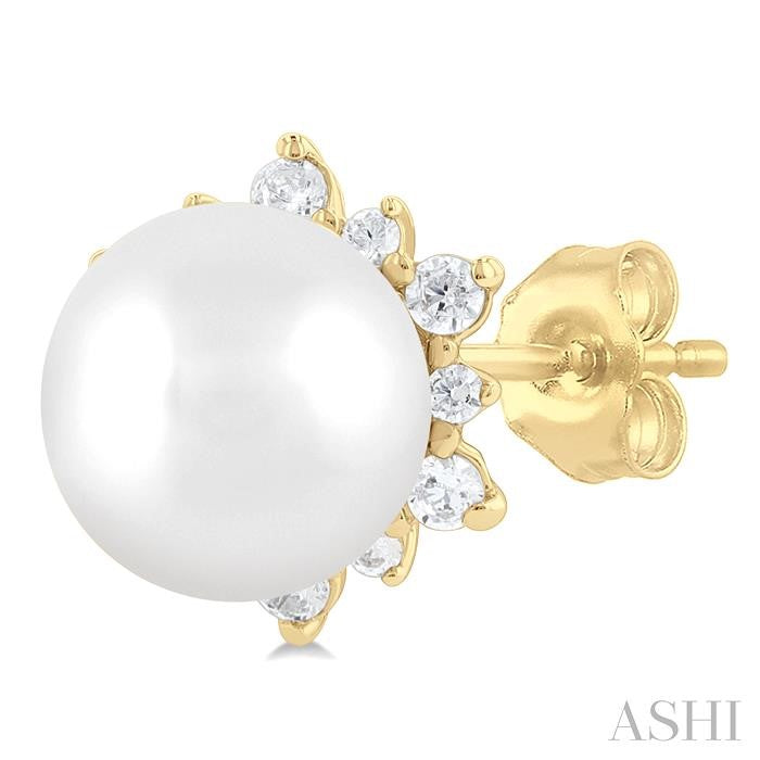 ASHI Pearl & Petite Diamond Fashion Earrings 559A8PPTSERWPYG