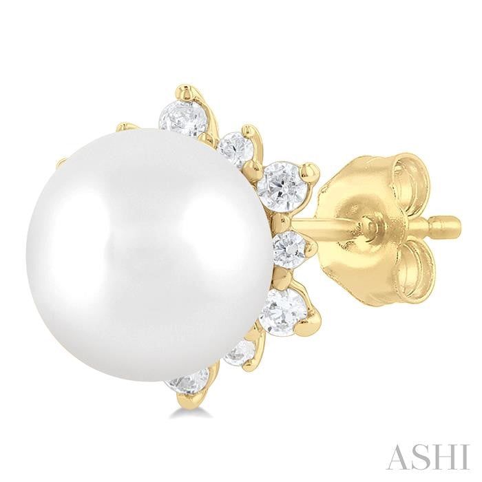 ASHI Pearl & Petite Diamond Fashion Earrings 559A8PPTSERWPYG