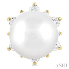 ASHI Pearl & Petite Diamond Fashion Earrings 559A8PPTSERWPYG