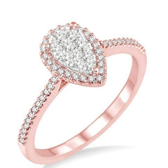 Parkplace Jewelers Pear Shape Halo Lovebright Essential Diamond Engagement Ring 13255PPFVPW