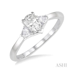 ASHI Pear Shape Diamond Engagement Ring 252L2PPFHWG-LE-PR