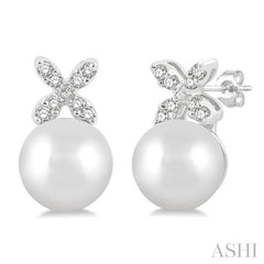 ASHI Pearl & Petite Diamond Fashion Earrings 560A9PPTSERWPWG