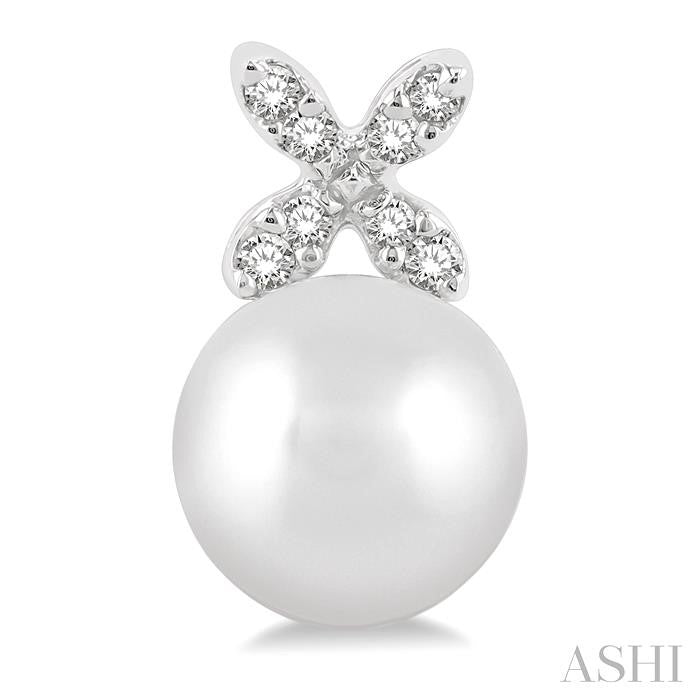 ASHI Pearl & Petite Diamond Fashion Earrings 560A9PPTSERWPWG