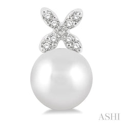 ASHI Pearl & Petite Diamond Fashion Earrings 560A9PPTSERWPWG