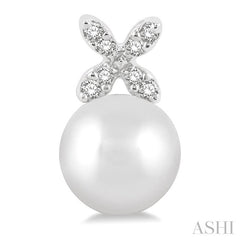 ASHI Pearl & Petite Diamond Fashion Earrings 560A9PPTSERWPWG