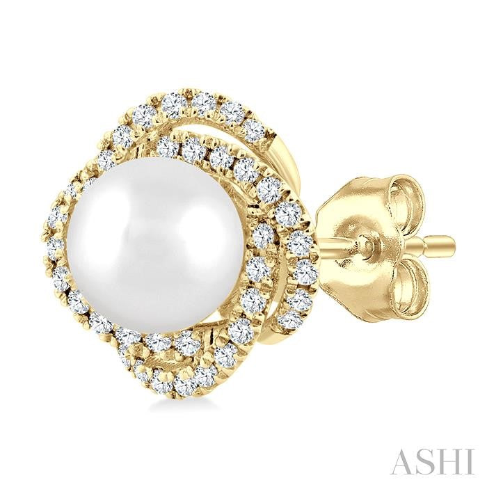 ASHI Pearl & Petite Diamond Fashion Earrings 560B6PPTSERWPYG
