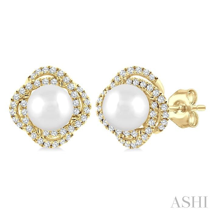 ASHI Pearl & Petite Diamond Fashion Earrings 560B6PPTSERWPYG
