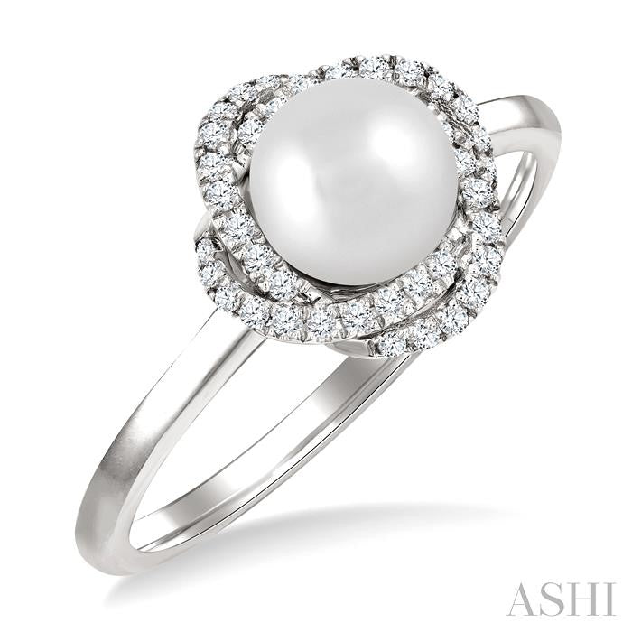 ASHI Pearl & Petite Diamond Fashion Ring 560B8PPTSWPWG