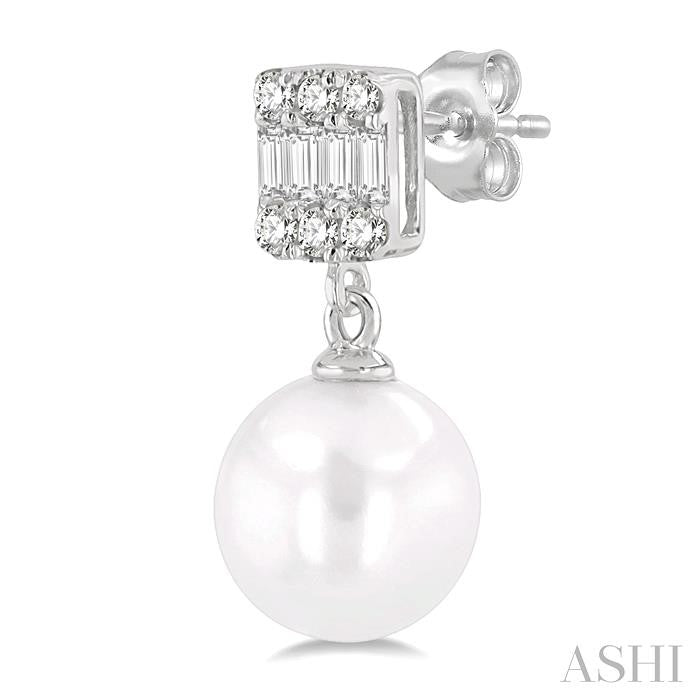 ASHI Pearl Drop Diamond Earrings 56198PPTSERWPWG