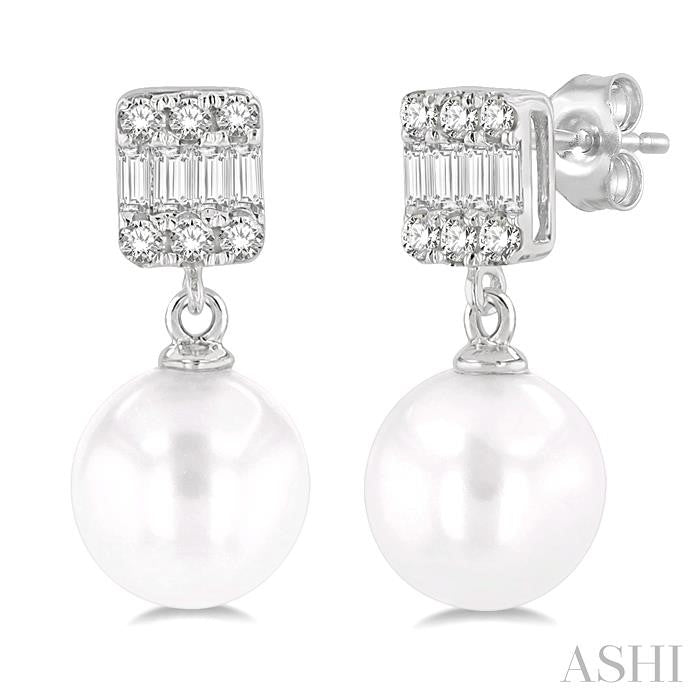 ASHI Pearl Drop Diamond Earrings 56198PPTSERWPWG