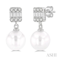 ASHI Pearl Drop Diamond Earrings 56198PPTSERWPWG